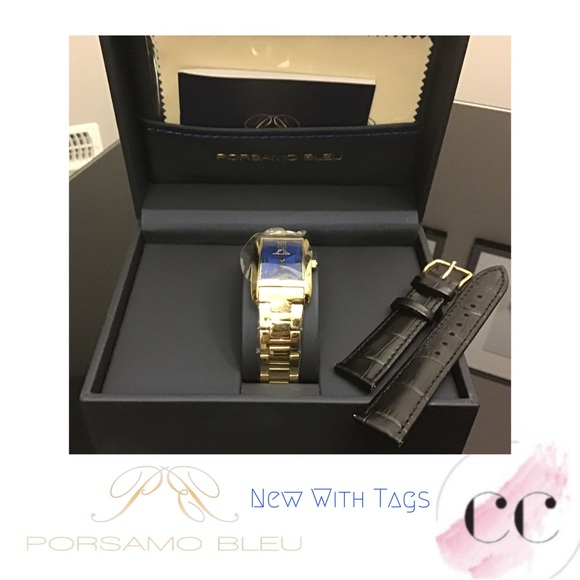 NWT Porsamo Bleu Karla Quartz Blue Dial Ladies Watch - Picture 8 of 13